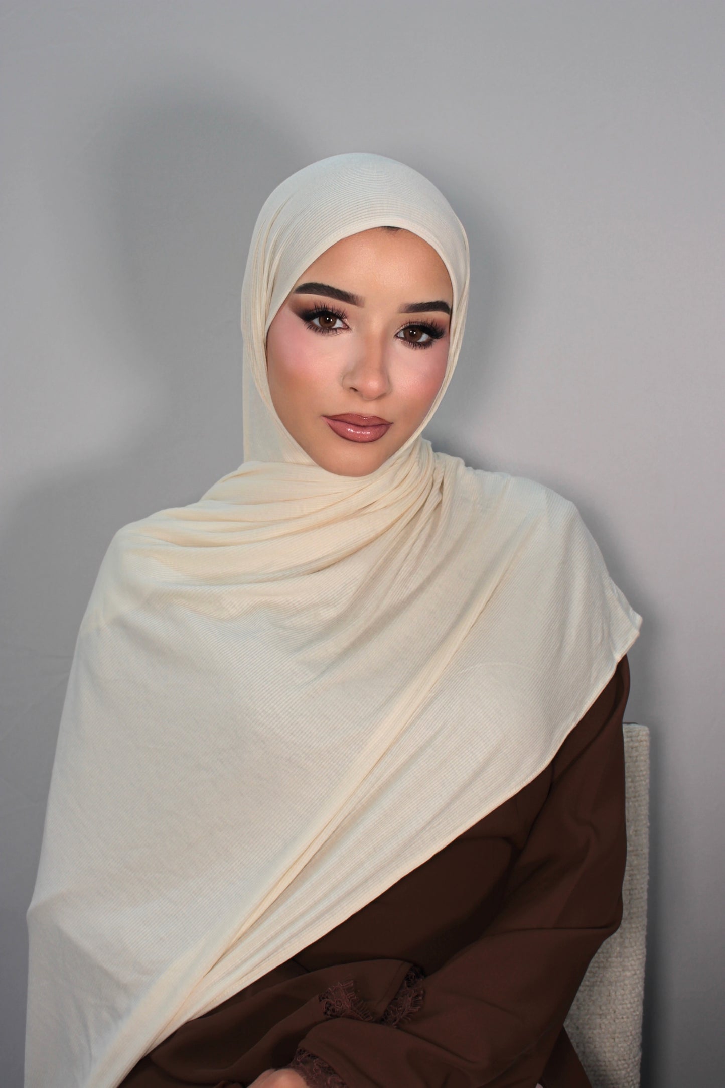 Vanilla Ribbed Bamboo Hijab