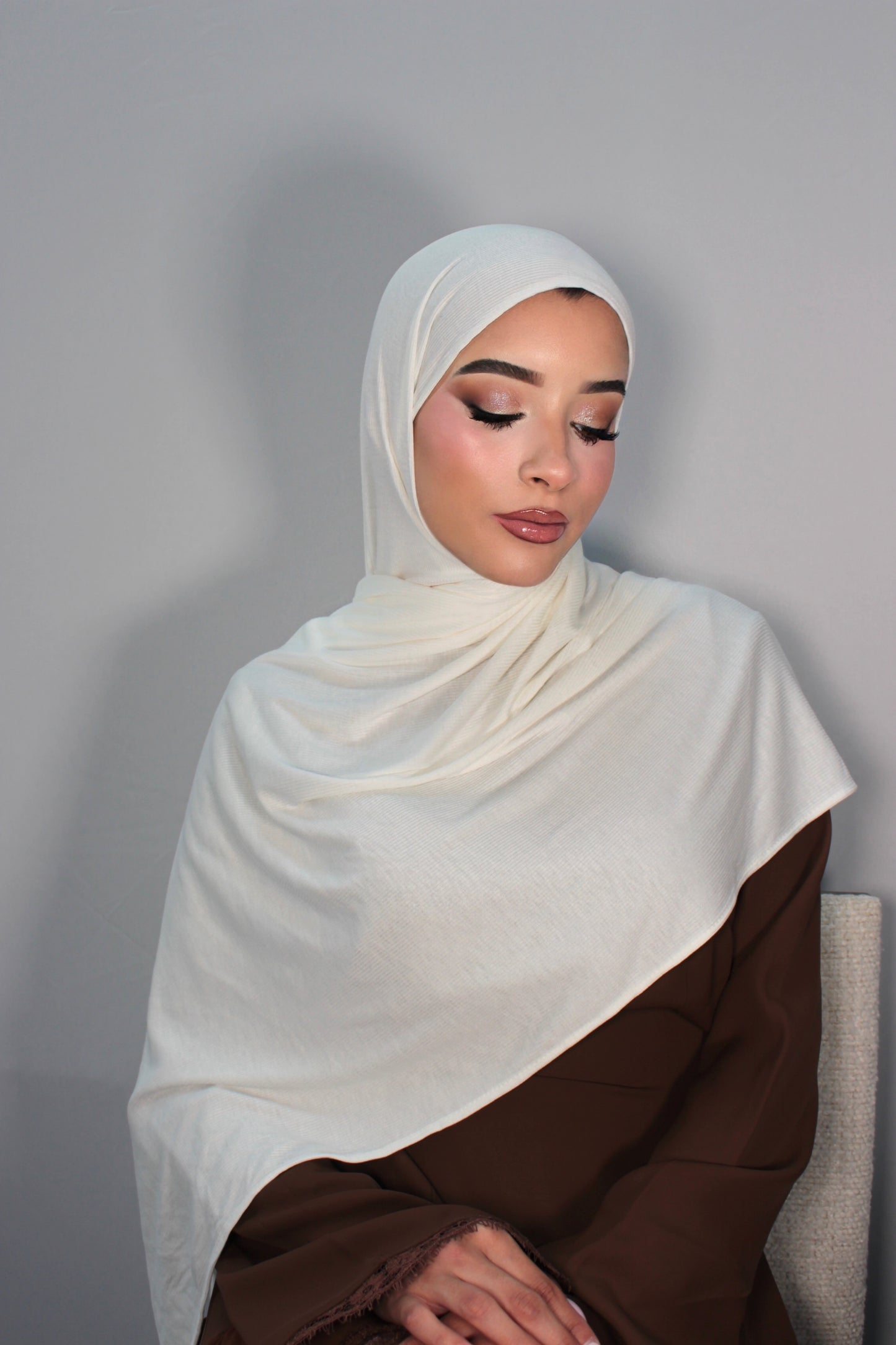 Porcelain Ribbed Bamboo Hijab