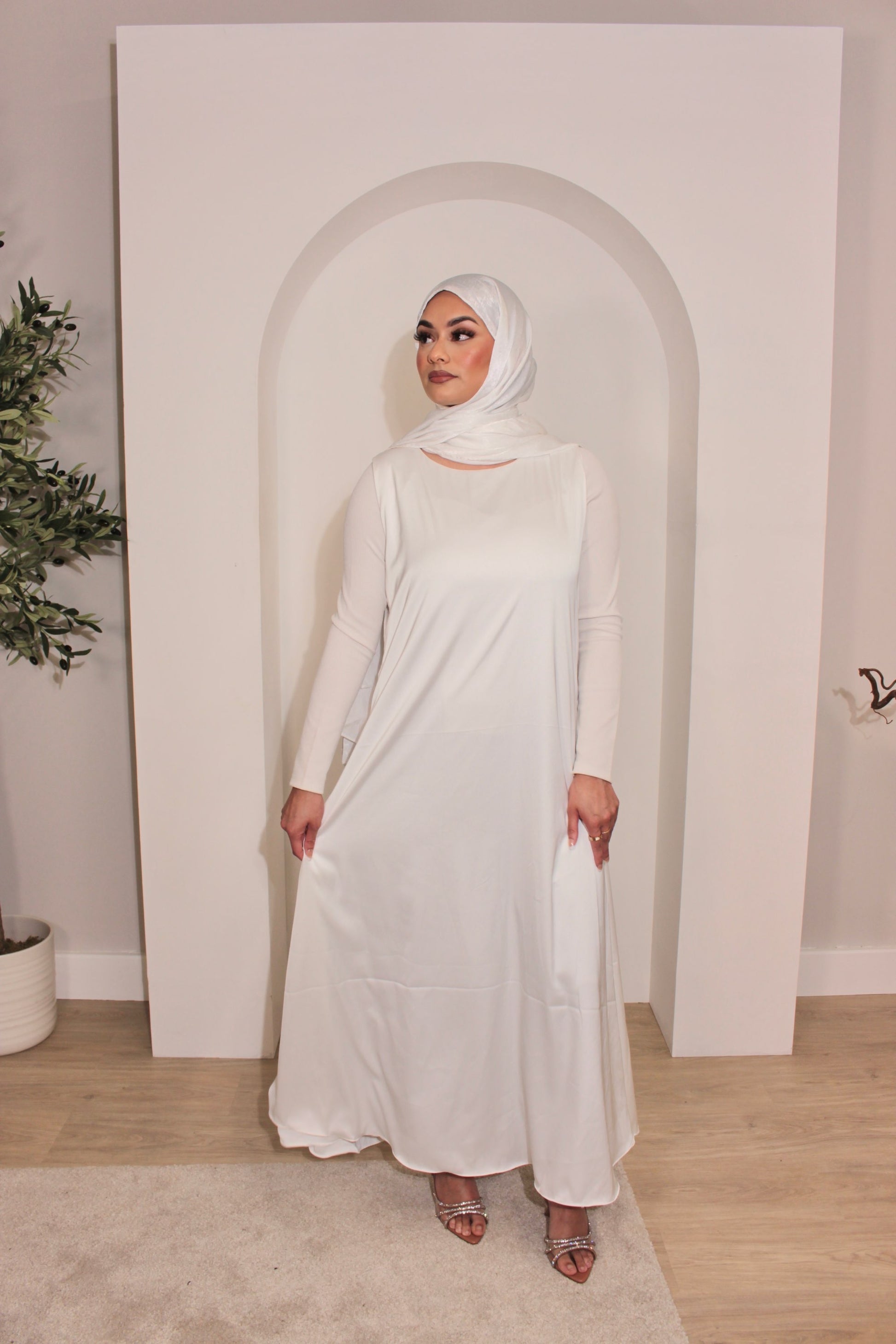 White Reversible Slip Dress (sleeveless) image 1