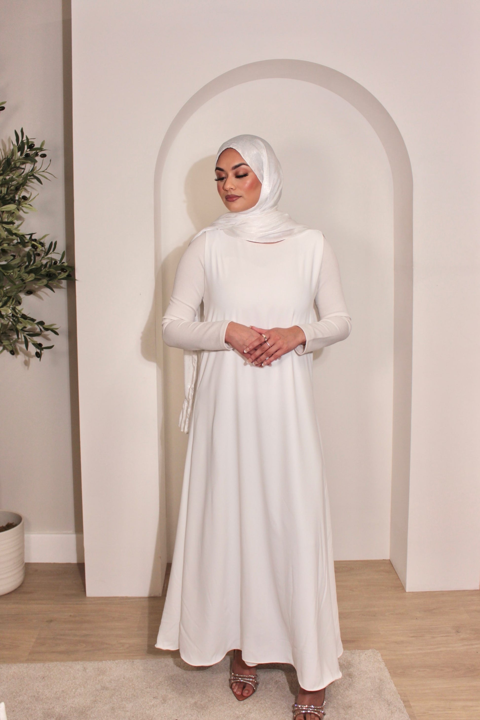 White Reversible Slip Dress (sleeveless) image 2
