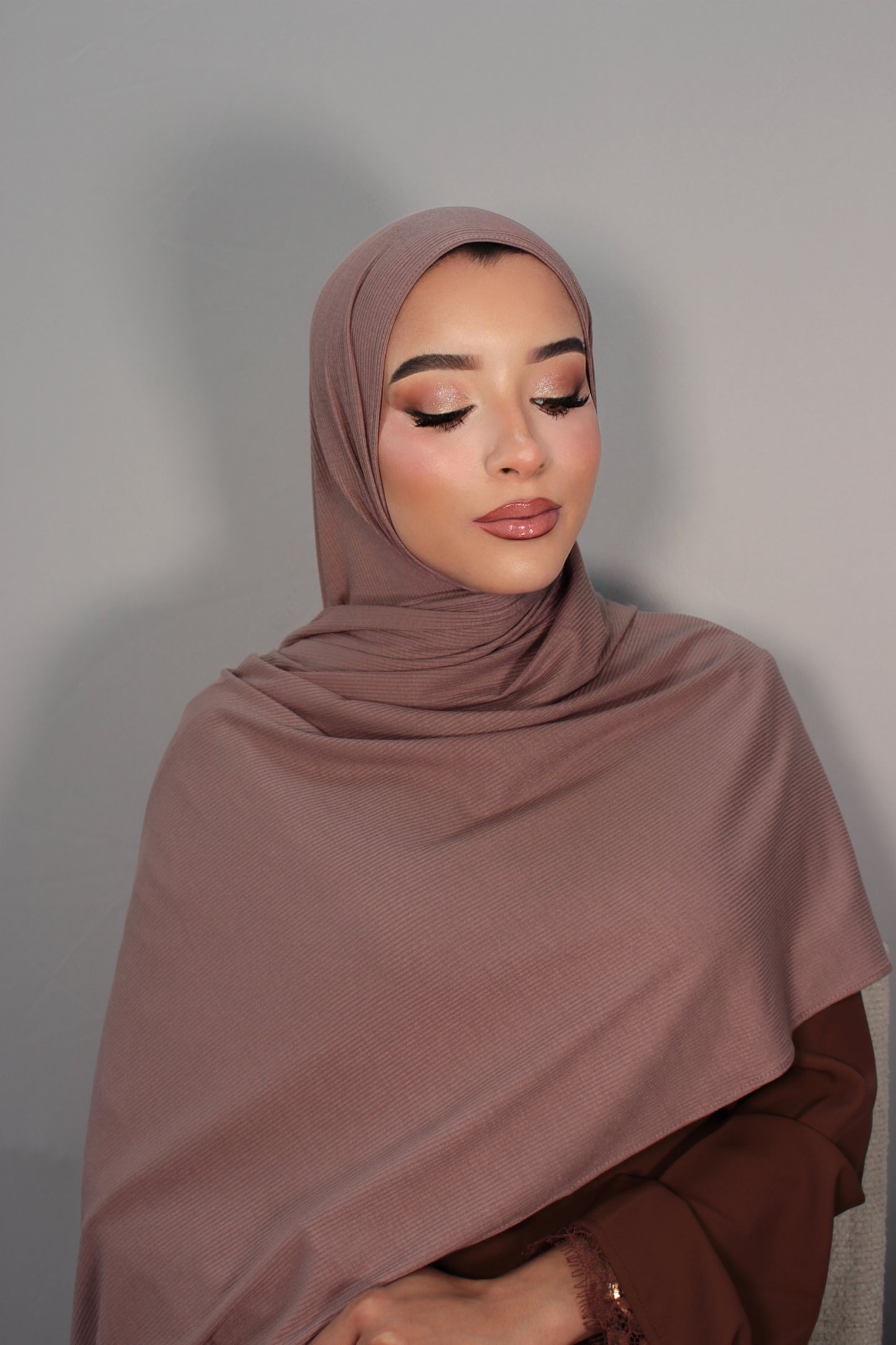Chestnut Ribbed Bamboo Hijab