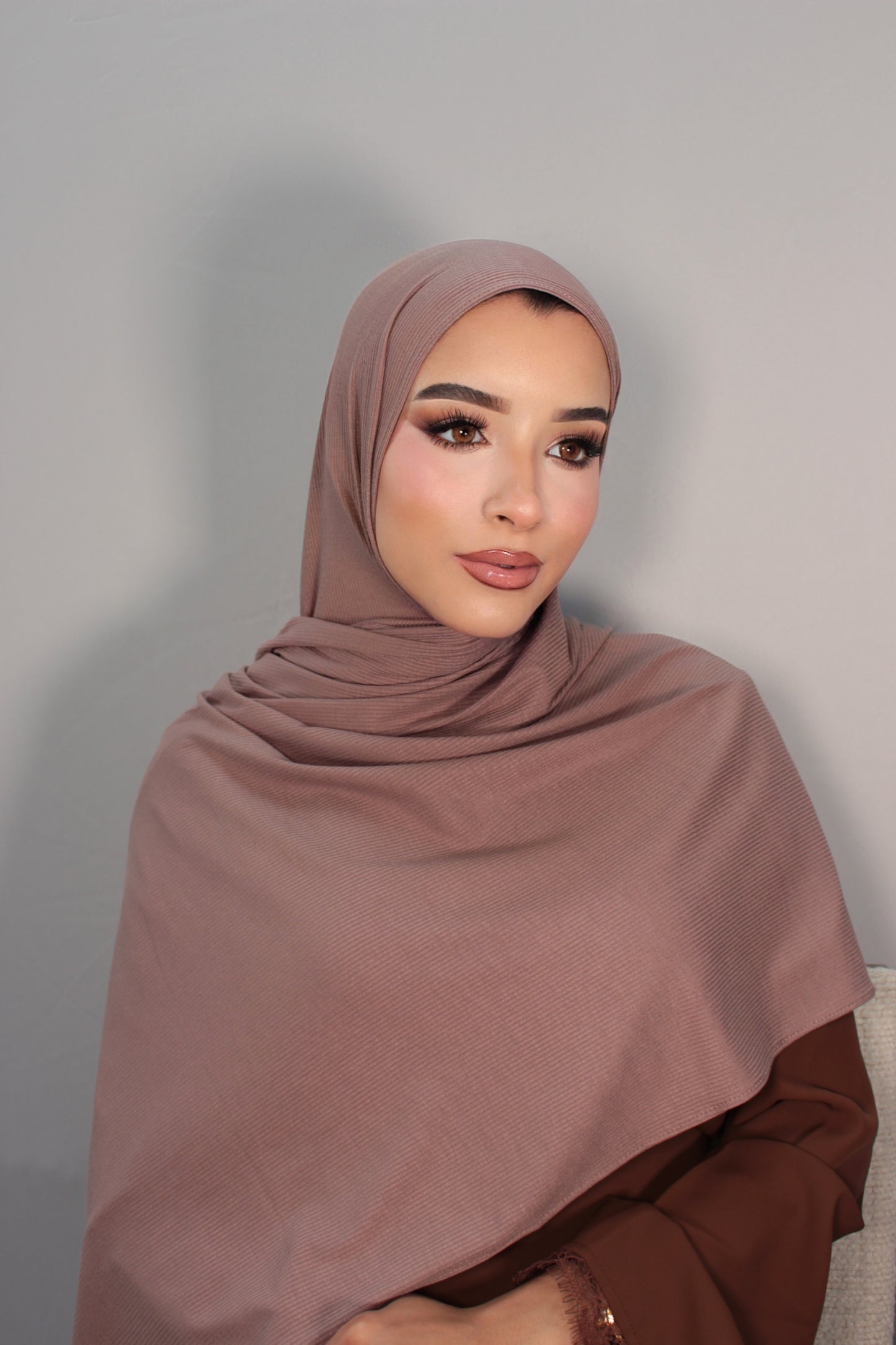 Chestnut Ribbed Bamboo Hijab
